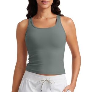 New Women Small CRZ YOGA Cambric Blue Butterluxe Double Lined Tank Tops